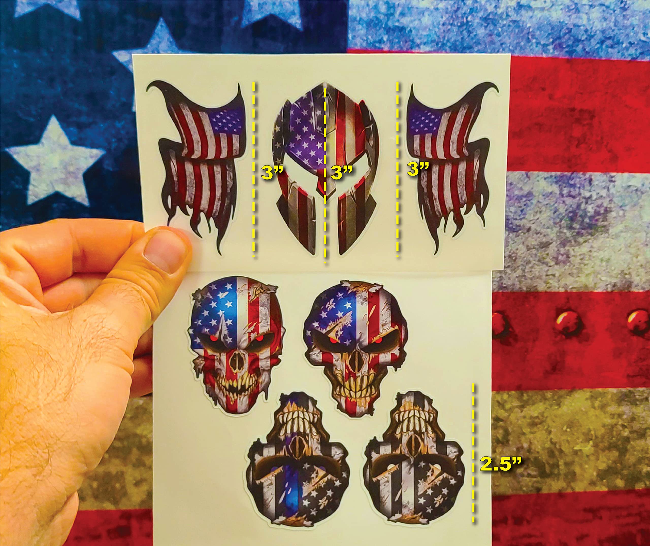 10 Pack of Small Skull Spartan Hard Hat Helmet 3M Vinyl Decal Sticker Decals