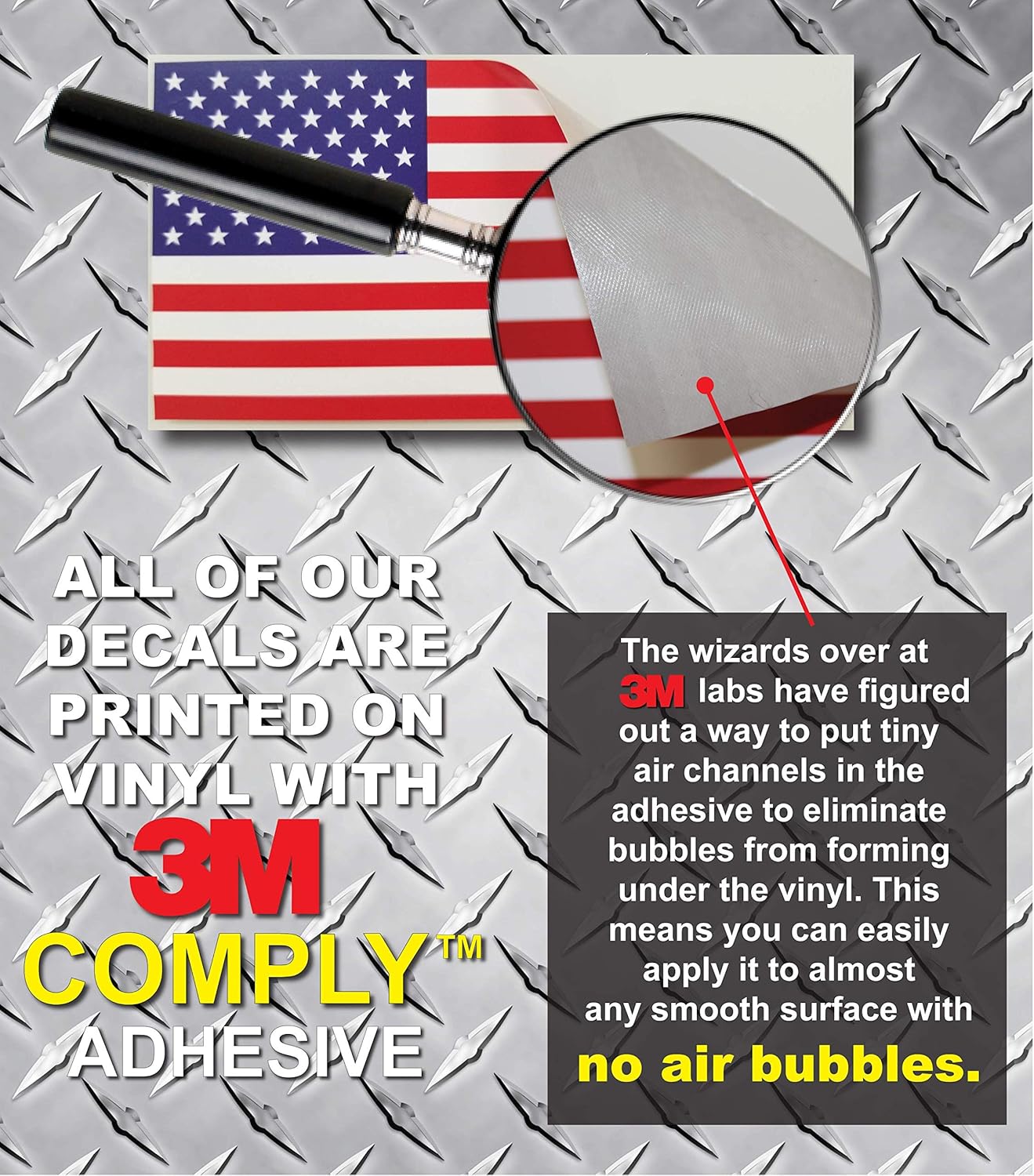 Pack of 2 Bald Eagle American Flag Sticker Decal for Car Truck Window Bumper Wall - 4" x 3.6" Safe for Vehicle Paint - American Made - Free 3M Peel and Stick Vinyl