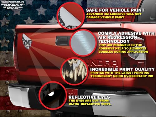 Decals by Haley State Flag and Skull Sticker Flag Decal Pack for Car Truck Vehicle Window