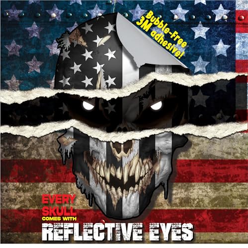 Decals by Haley State Flag and Skull Sticker Flag Decal Pack for Car Truck Vehicle Window