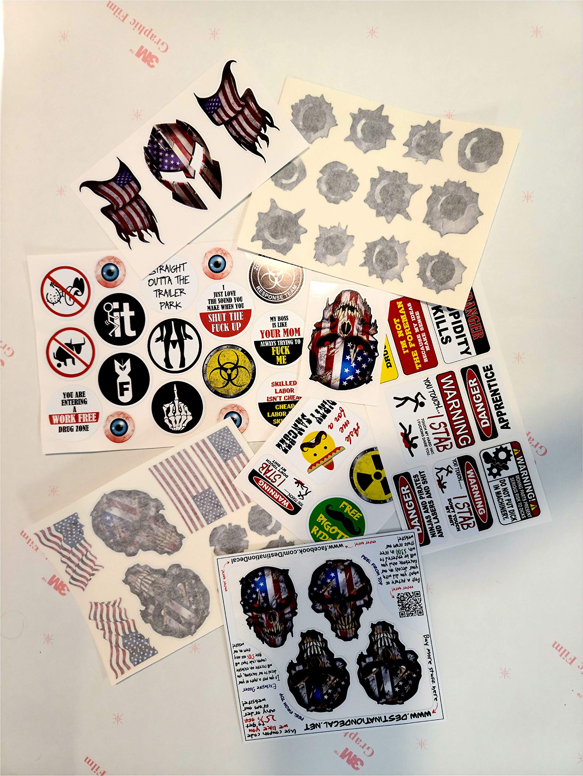58 Pack of Crude Humor Hilarious Hard Hat Prank Decal Joke Sticker Funny Laugh Construction LOL