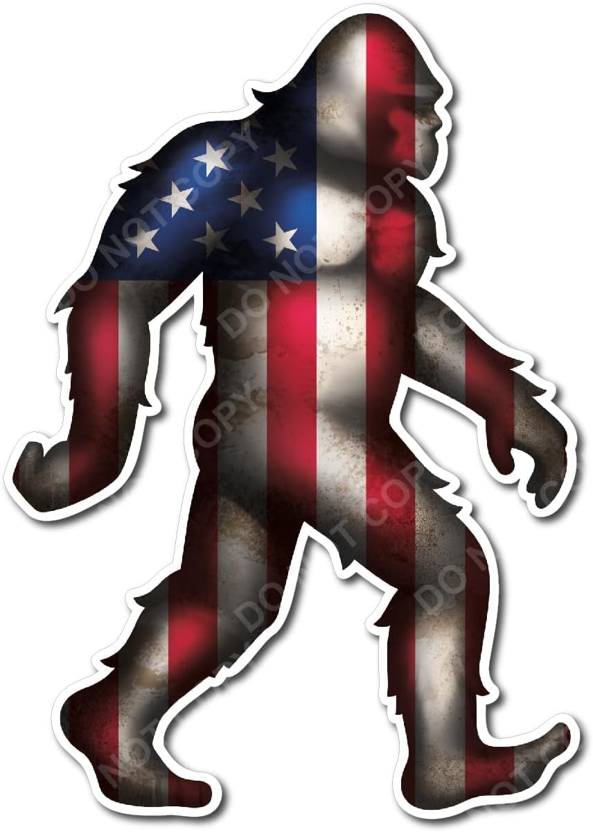 Sasquatch Decal_American Flag_6.5"