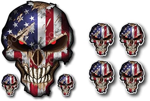 7 Pack Skull American Flag Vinyl Decal Stickers Car Truck Sniper Marines Army Navy Military Graphic