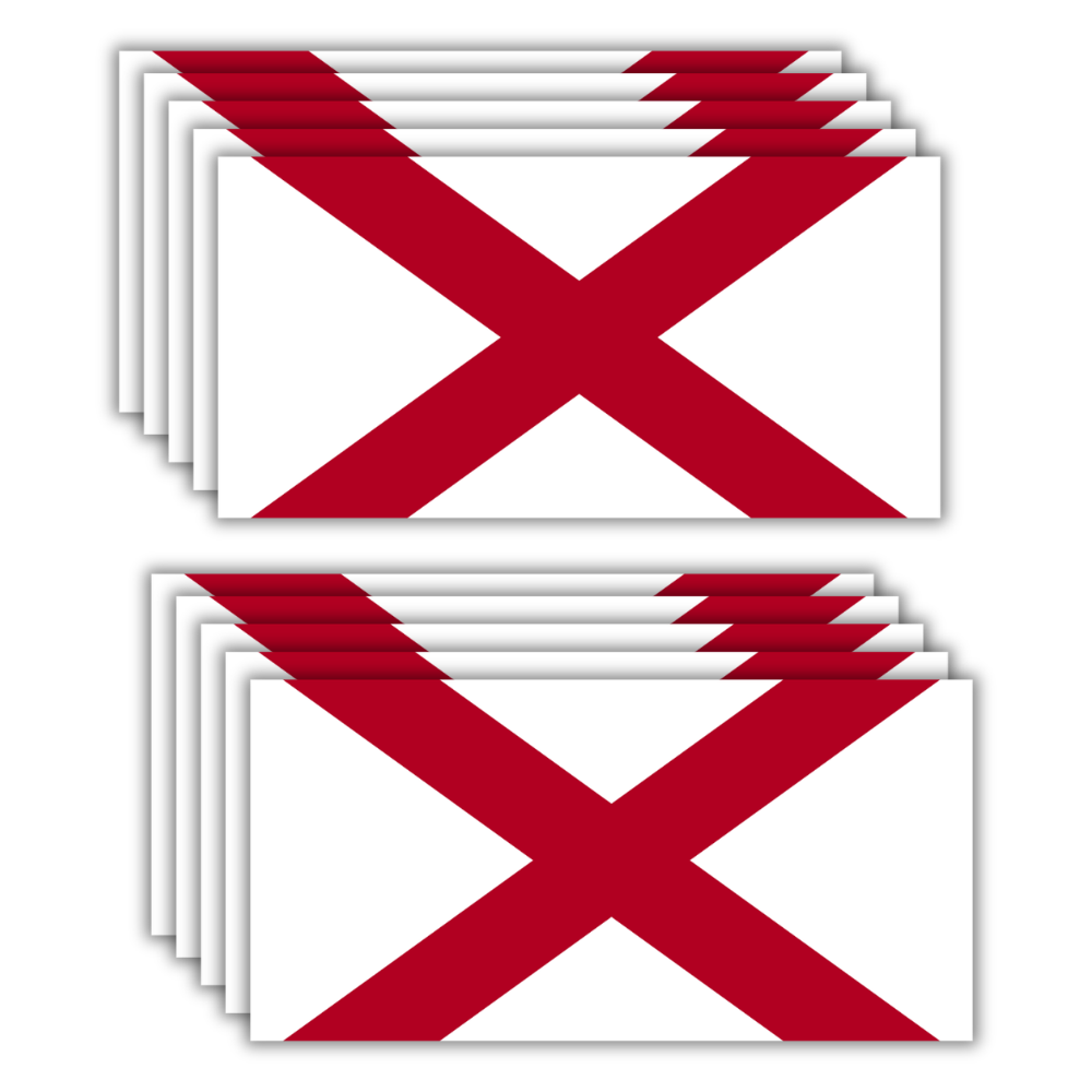 Sticker Pack - Alabama Flag Stickers - Made of 3M Vinyl - Alabama Patriotic Stickers - Bubble-Free Adhesive - Dishwasher Safe