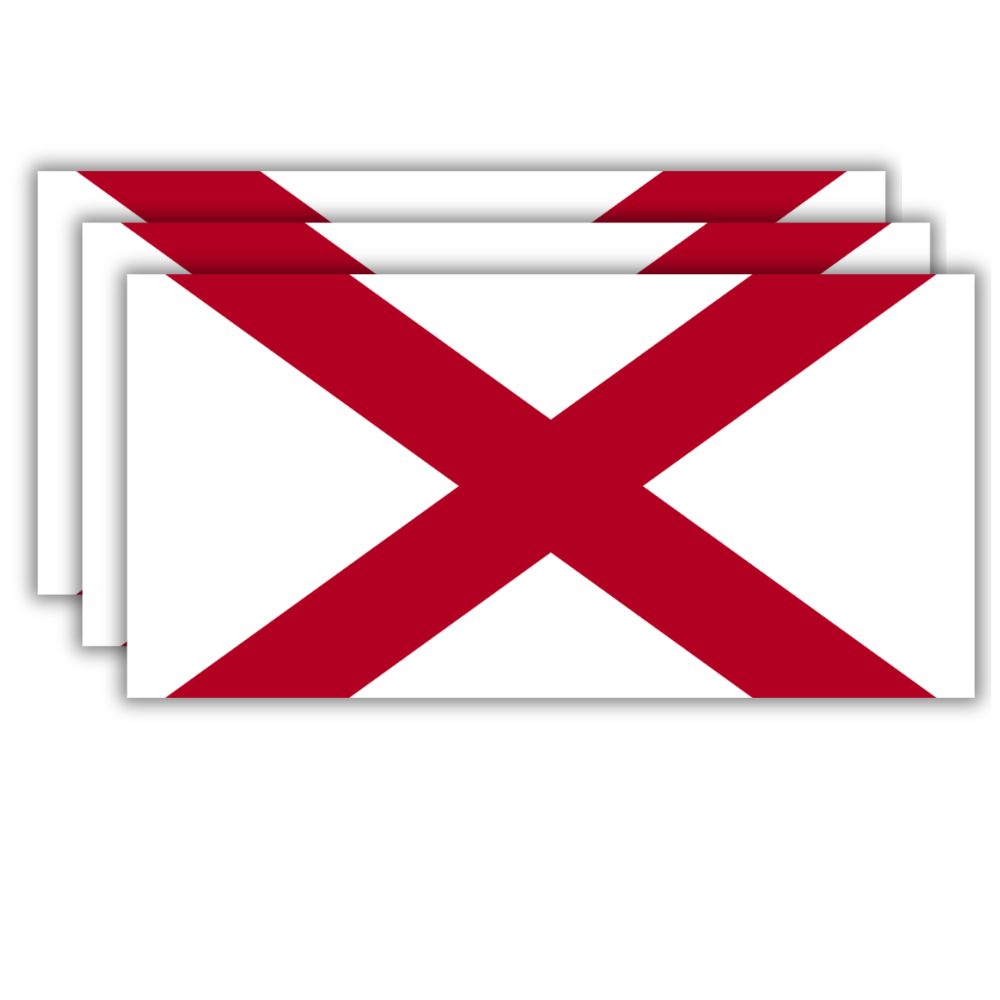 Sticker Pack - Alabama Flag Stickers - Made of 3M Vinyl - Alabama Patriotic Stickers - Bubble-Free Adhesive - Dishwasher Safe