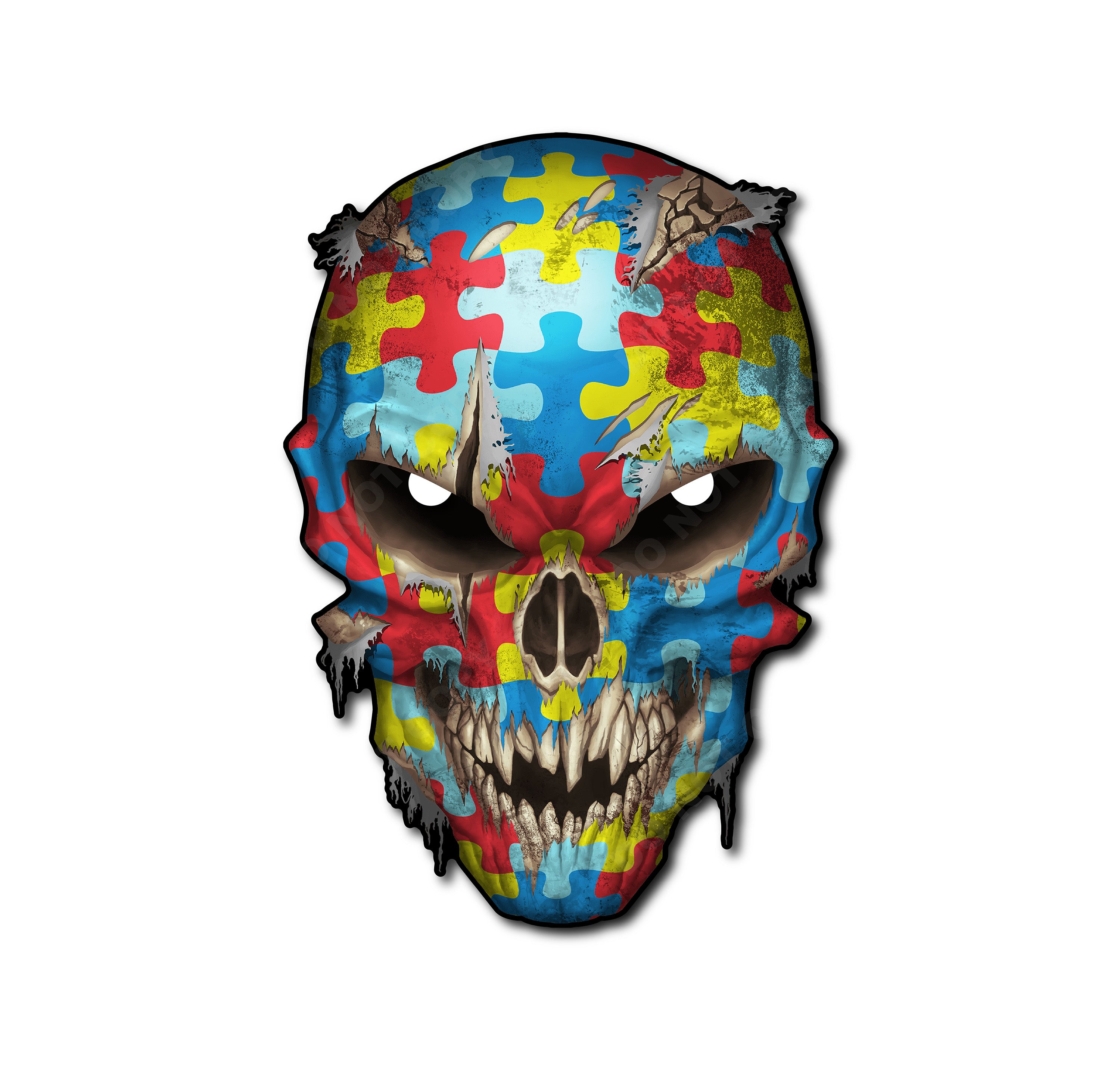 Skull with Reflective Eyes American Flag Vinyl Decal Stickers Car Truck Sniper Marines Army Navy Military Graphic