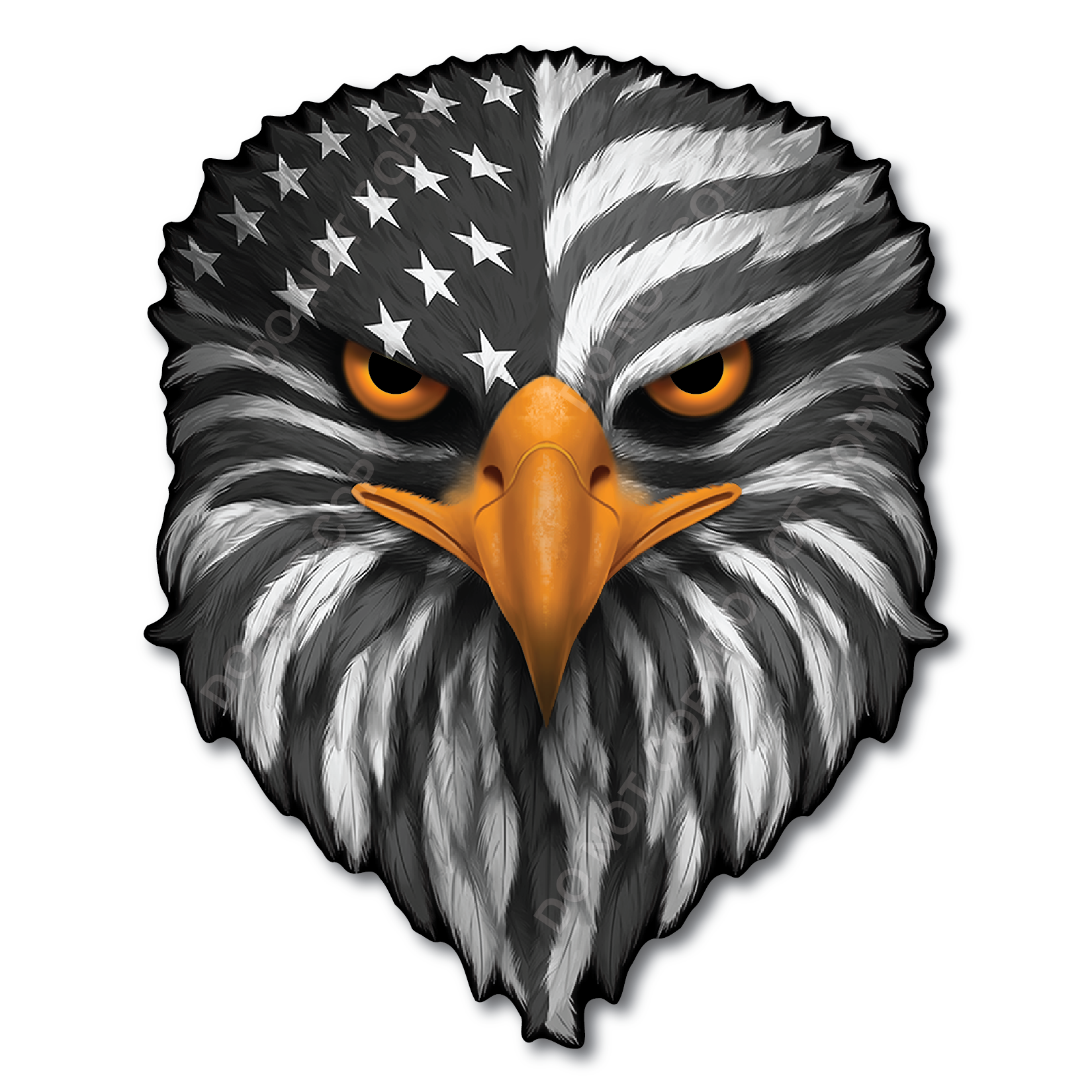 Reflective Eyes Eagle Decal – Patriotic USA Flag Vinyl Sticker for Trucks, Cars, Coolers, Laptops – Waterproof & Fade-Resistant