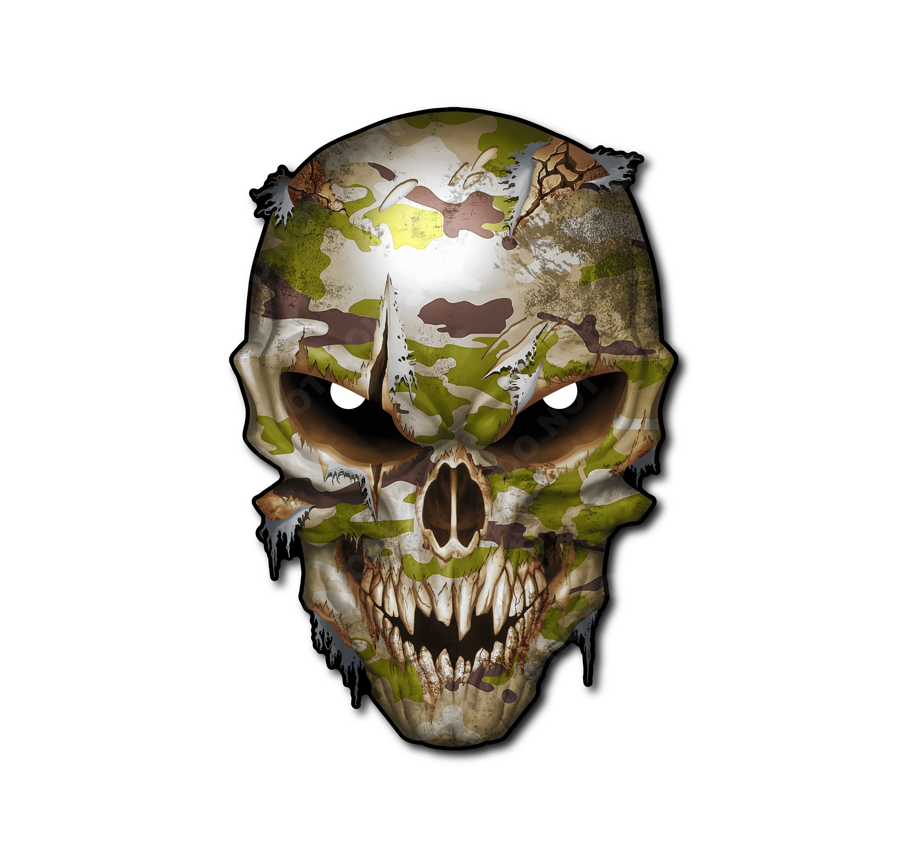 Skull with Reflective Eyes American Flag Vinyl Decal Stickers Car Truck Sniper Marines Army Navy Military Graphic