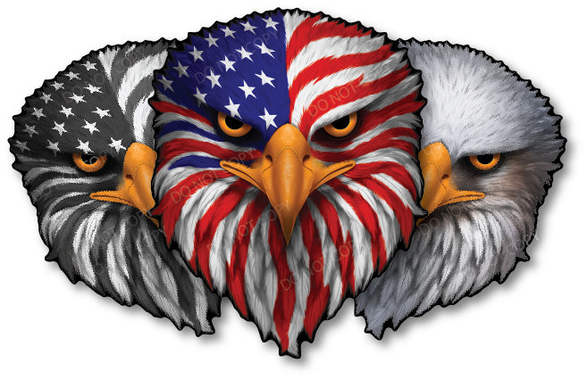 Reflective Eyes Eagle Decal – Patriotic USA Flag Vinyl Sticker for Trucks, Cars, Coolers, Laptops – Waterproof & Fade-Resistant