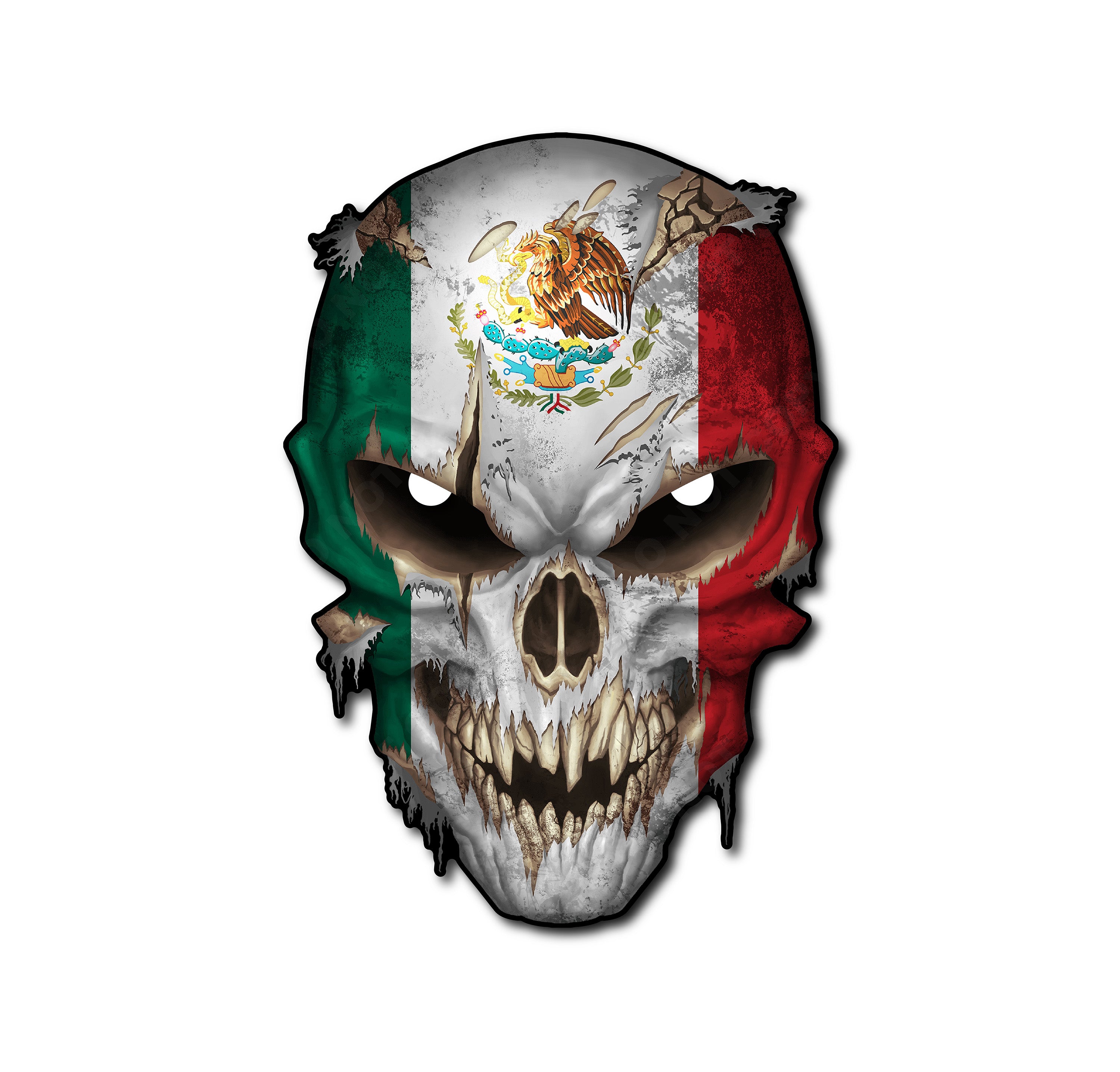 Skull with Reflective Eyes American Flag Vinyl Decal Stickers Car Truck Sniper Marines Army Navy Military Graphic