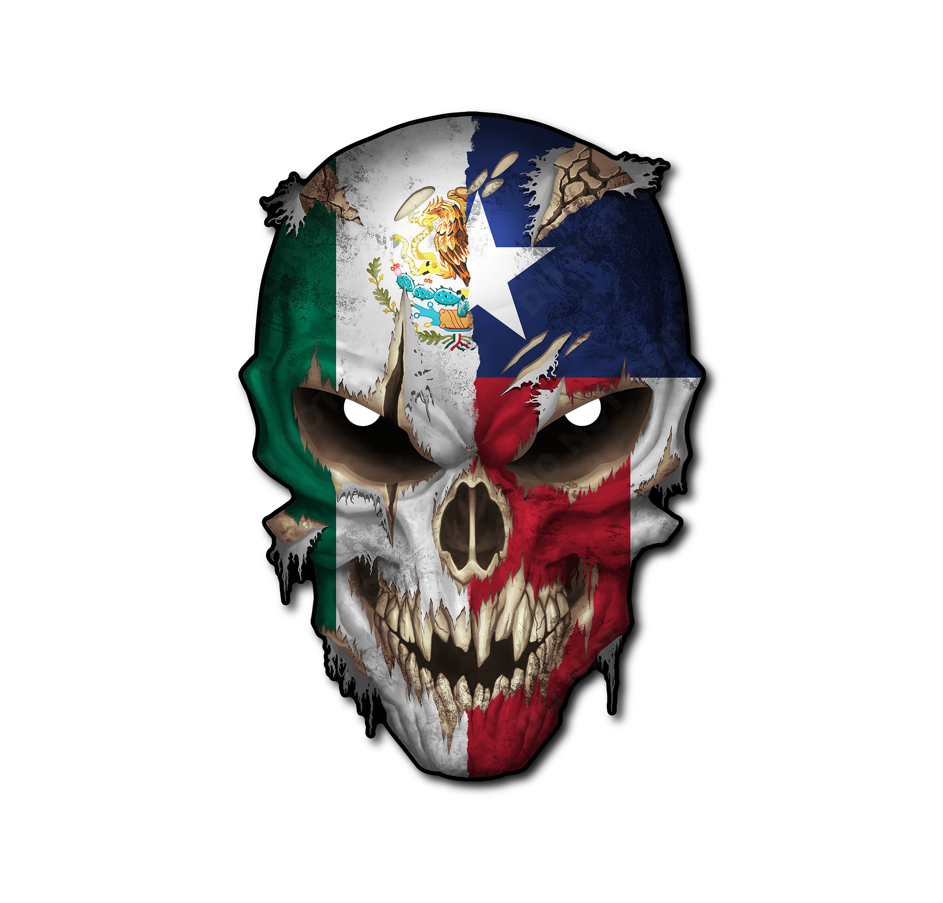 Skull with Reflective Eyes American Flag Vinyl Decal Stickers Car Truck Sniper Marines Army Navy Military Graphic