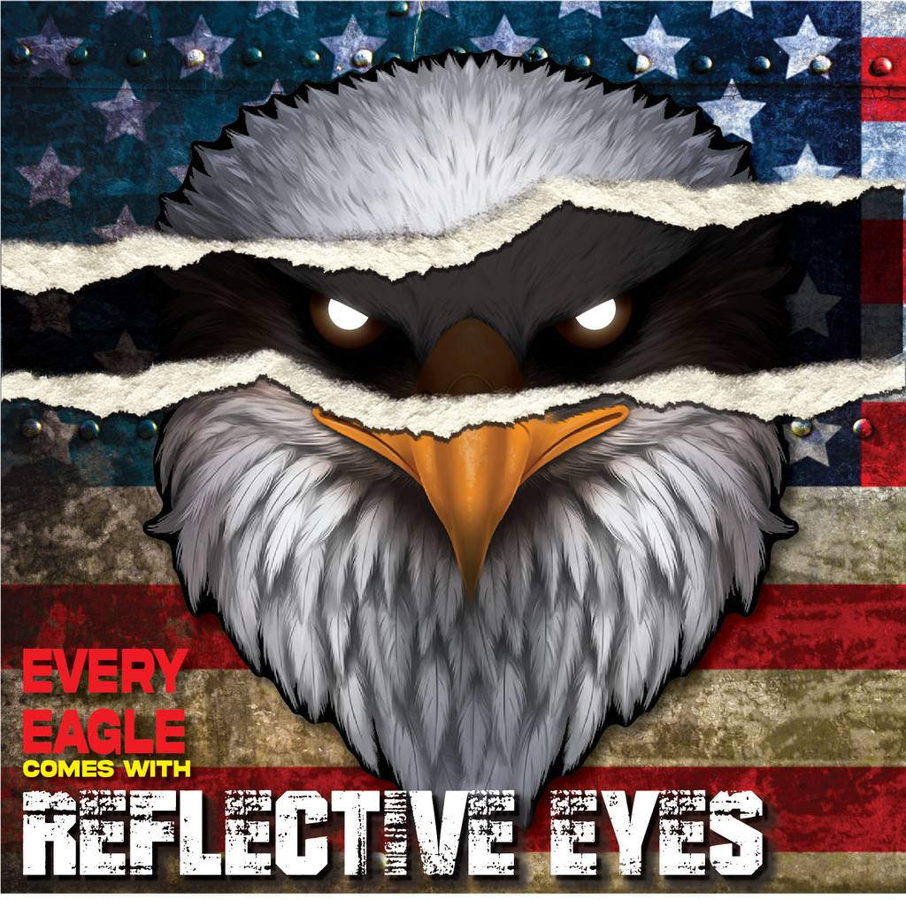 Reflective Eyes Eagle Decal – Patriotic USA Flag Vinyl Sticker for Trucks, Cars, Coolers, Laptops – Waterproof & Fade-Resistant
