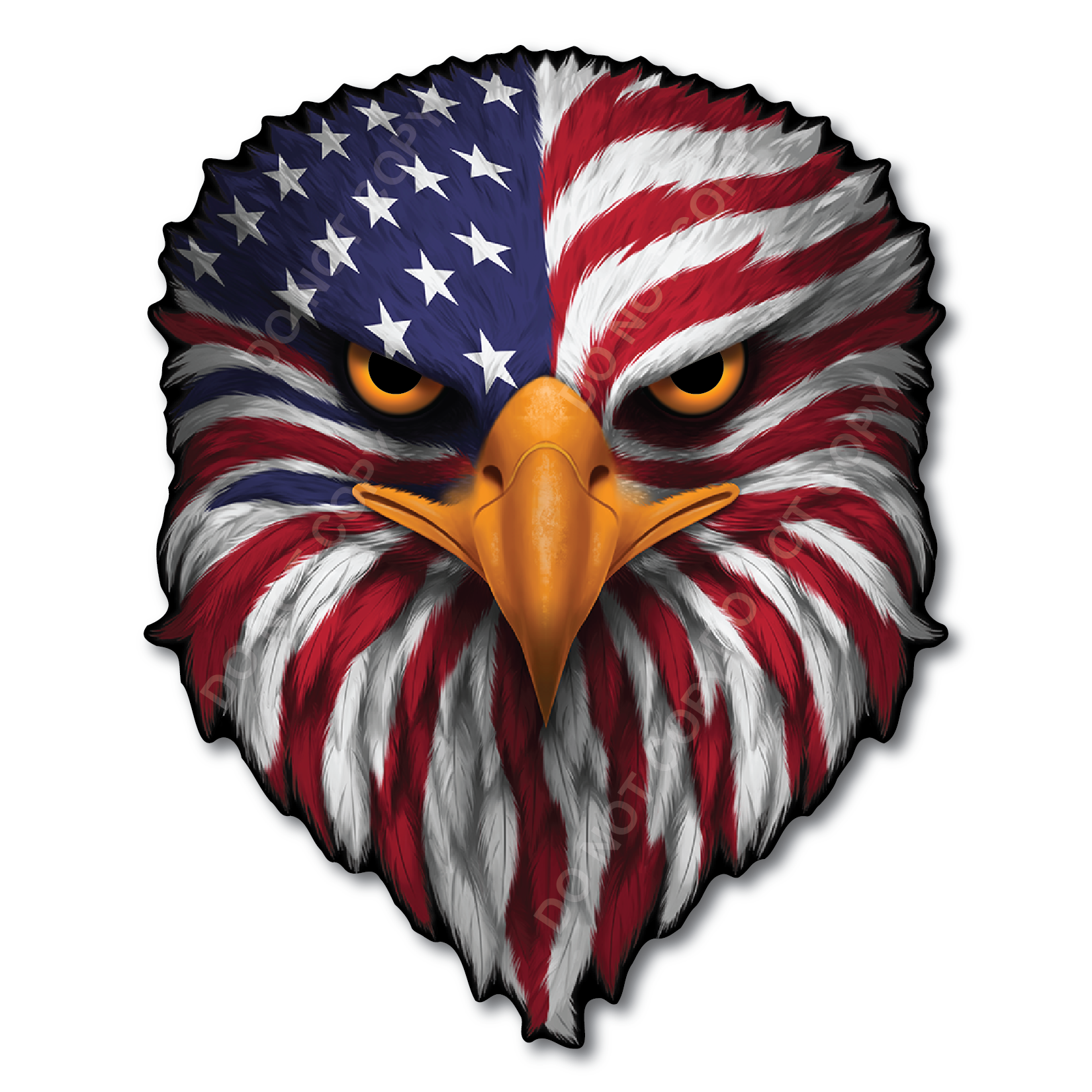 Reflective Eyes Eagle Decal – Patriotic USA Flag Vinyl Sticker for Trucks, Cars, Coolers, Laptops – Waterproof & Fade-Resistant