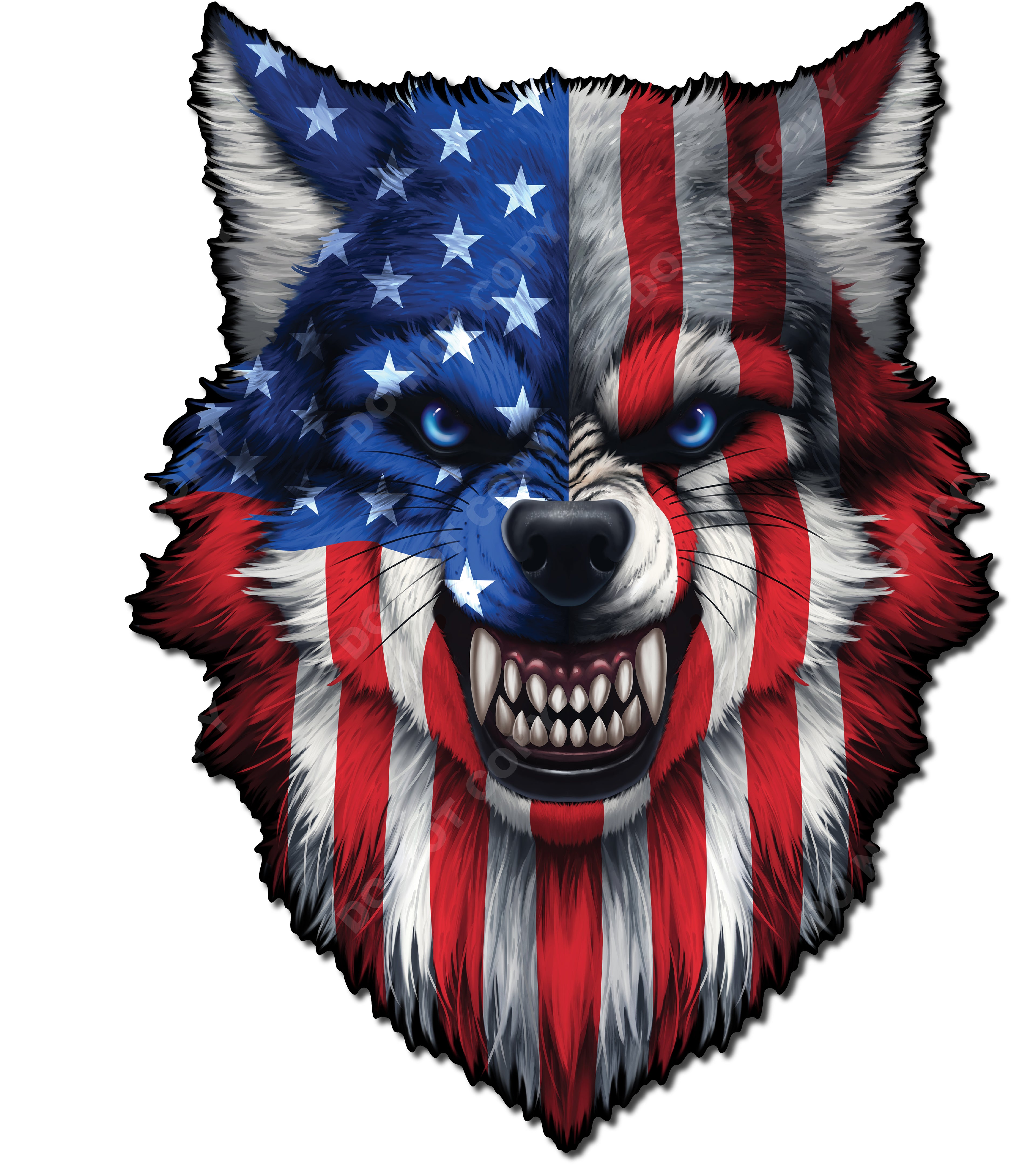 Decal by Haley Growling Wolf – Gray and White Vinyl Sticker for Car, Truck, SUV, or Window – Reflective Eyes for Bold Look – Peel and Stick, Weatherproof Design – Easy to Apply