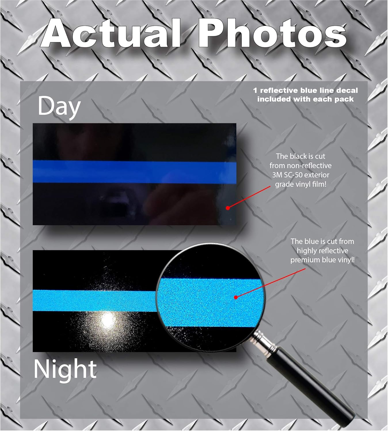 3 Pack of Reflective Thin Blue Line Police Officer BLM Vinyl Decal Sticker Car Truck 4" x 2"