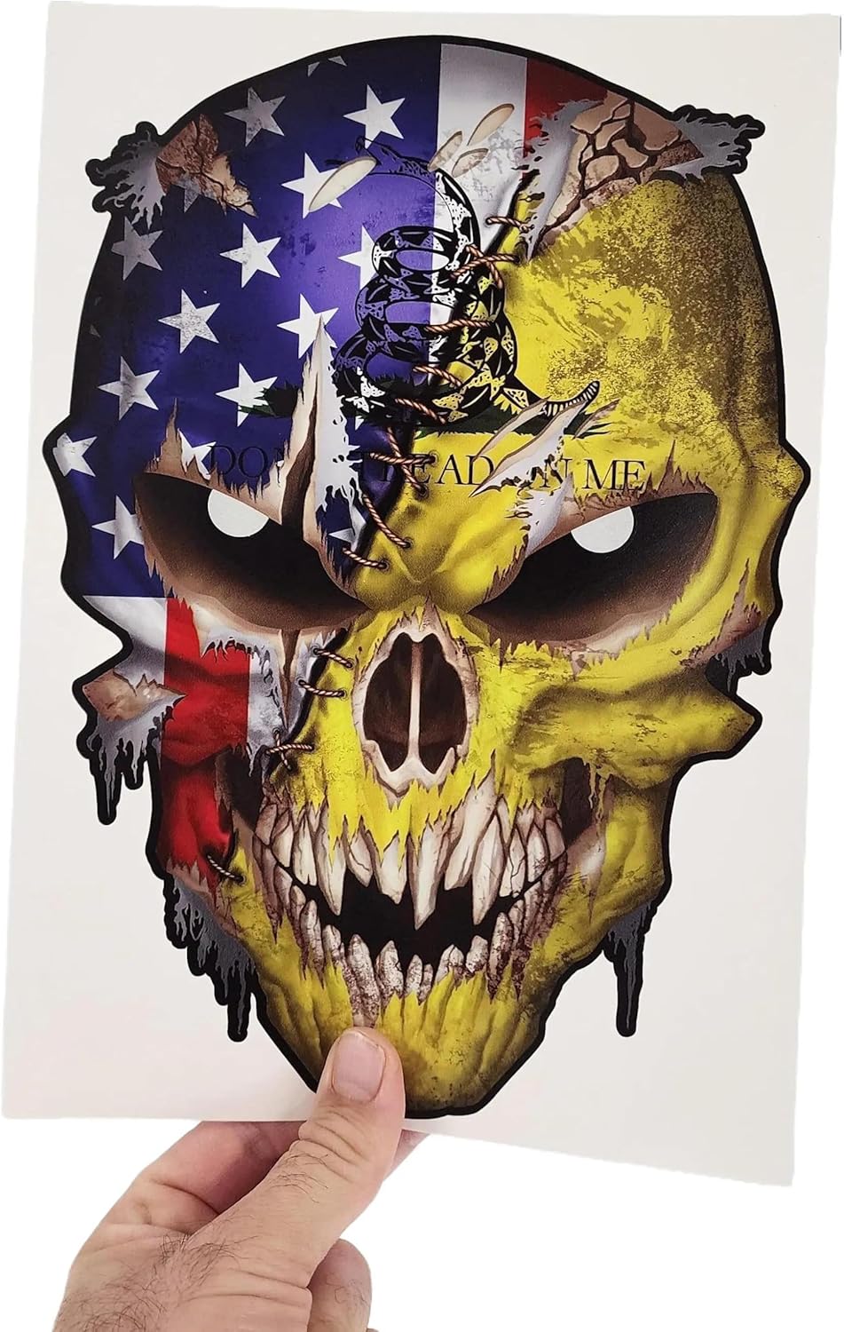 Skull with Reflective Eyes American Flag Vinyl Decal Stickers Car Truck Sniper Marines Army Navy Military Graphic