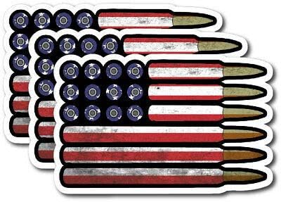 American Flag Bullet Ammo Vinyl Decal Bumper Sticker Car Window US Truck Yeti 3M