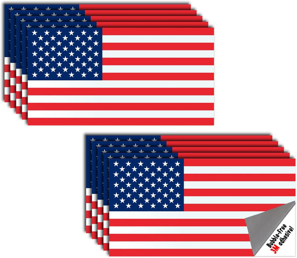 Sticker Pack - American Flag Stickers - Made of 3M Vinyl - USA Patriotic Stickers - Bubble-Free Adhesive - Dishwasher Safe