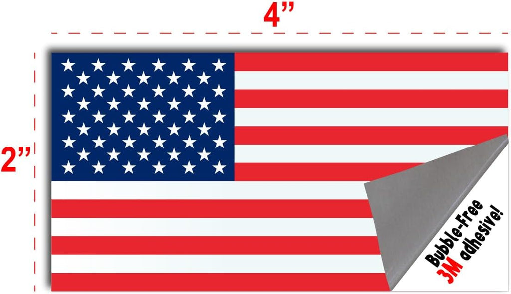 Sticker Pack - American Flag Stickers - Made of 3M Vinyl - USA Patriotic Stickers - Bubble-Free Adhesive - Dishwasher Safe