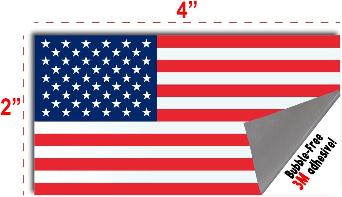 Sticker Pack - American Flag Stickers - Made of 3M Vinyl - USA Patriotic Stickers - Bubble-Free Adhesive - Dishwasher Safe