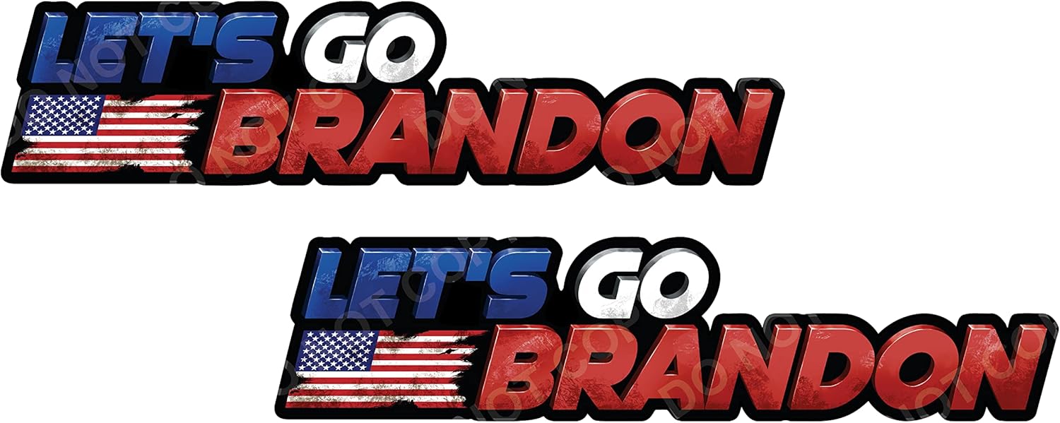 2X American Flag Lets Go Brandon Sticker Car Truck Vinyl Decal FJB FCK Joe Biden Bumper Window Boat RV Camper