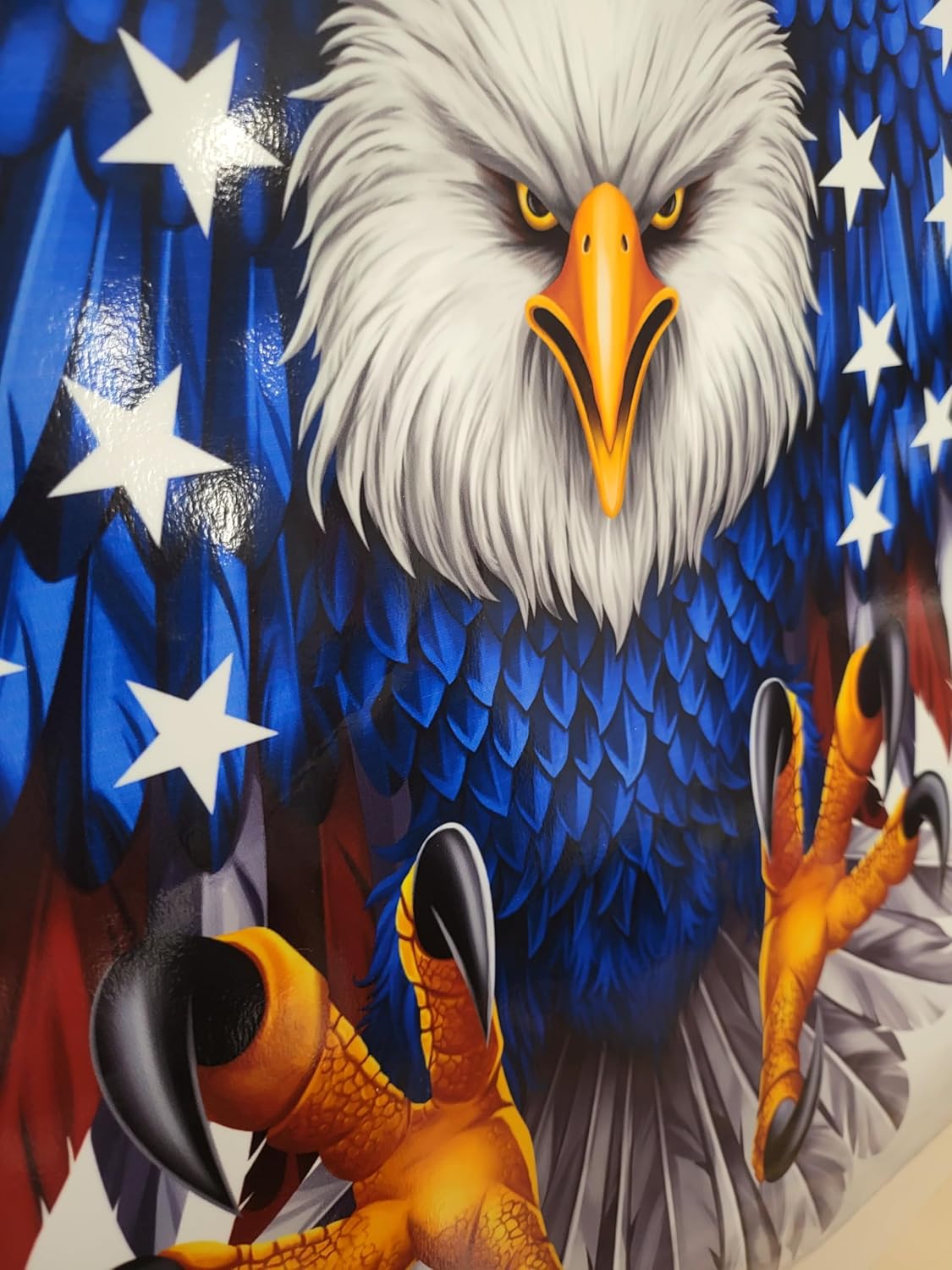 Pack of 2 Bald Eagle American Flag Sticker Decal for Car Truck Window Bumper Wall - 4" x 3.6" Safe for Vehicle Paint - American Made - Free 3M Peel and Stick Vinyl
