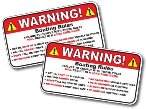 Boating Rules Warning Safety Instruction Funny Sticker Decal Window Bumper Boat