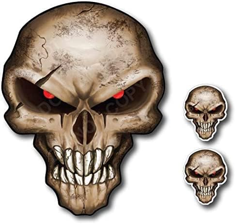 Skull with Reflective Eyes American Flag Vinyl Decal Stickers Car Truck Sniper Marines Army Navy Military Graphic