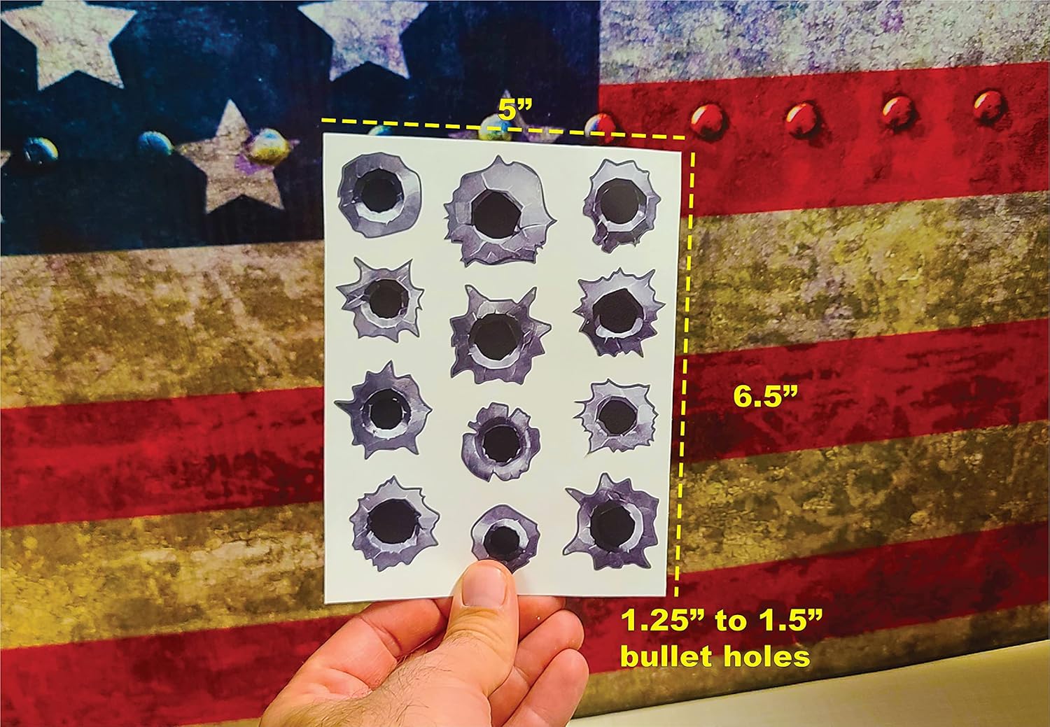 Decals by Haley 24 Pack of Bullet Hole Stickers Ultra-Realistic Fake Bullets - Safe for Paint - Laptop car Truck auto Body Scratch and dent Cover Prank Funny Gunshot Sticker Fake Bullet Gun Shot