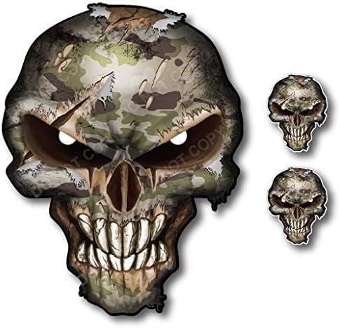Skull with Reflective Eyes American Flag Vinyl Decal Stickers Car Truck Sniper Marines Army Navy Military Graphic