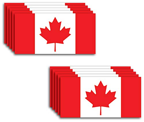 10 Pack of New Canada Flag Vinyl Decal Country Stickers Car Truck 2" x 4"