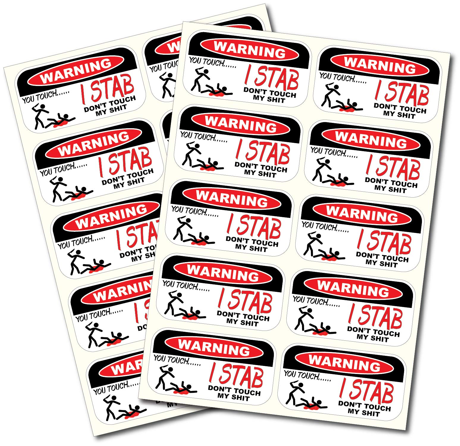 20 Pack of Crude Humor Don't Touch My Shit Hilarious Hard Hat Prank Decal Joke Sticker Funny Laugh Construction LOL