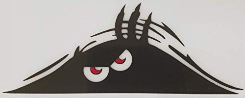 Peeking Monster with Reflective red Eyes Trunk car Decal Vinyl Sticker Window Truck Bumper Safe for Vehicle Paint - Extra Decals with Every Order