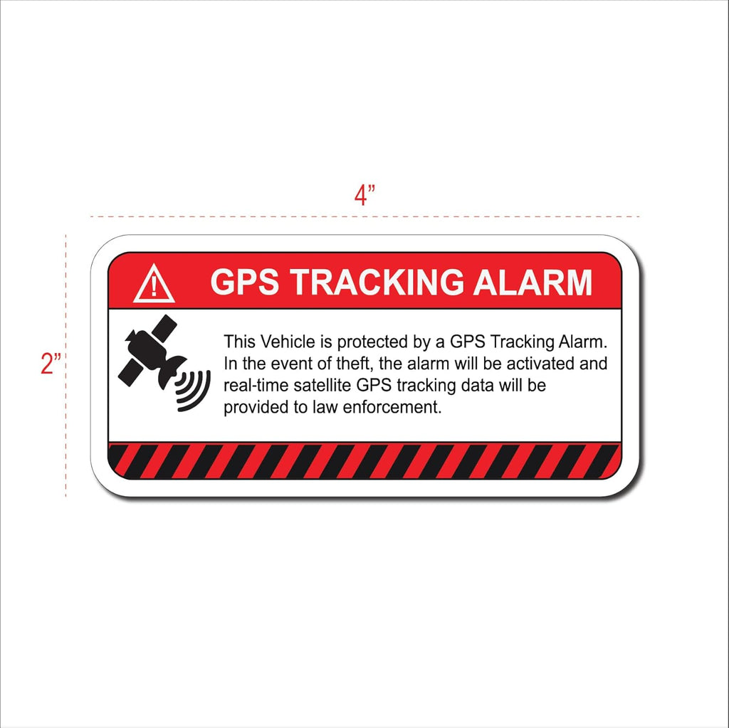 Decals by Haley 2 Pack GPS Stickers Alarm Security Vinyl Warning Tracking Sticker Tracker on 3M Vinyl - Safe for Vehicle Paint - Perfect for Bikes, Equipment, Scooter, Bicycle RFID Micro System