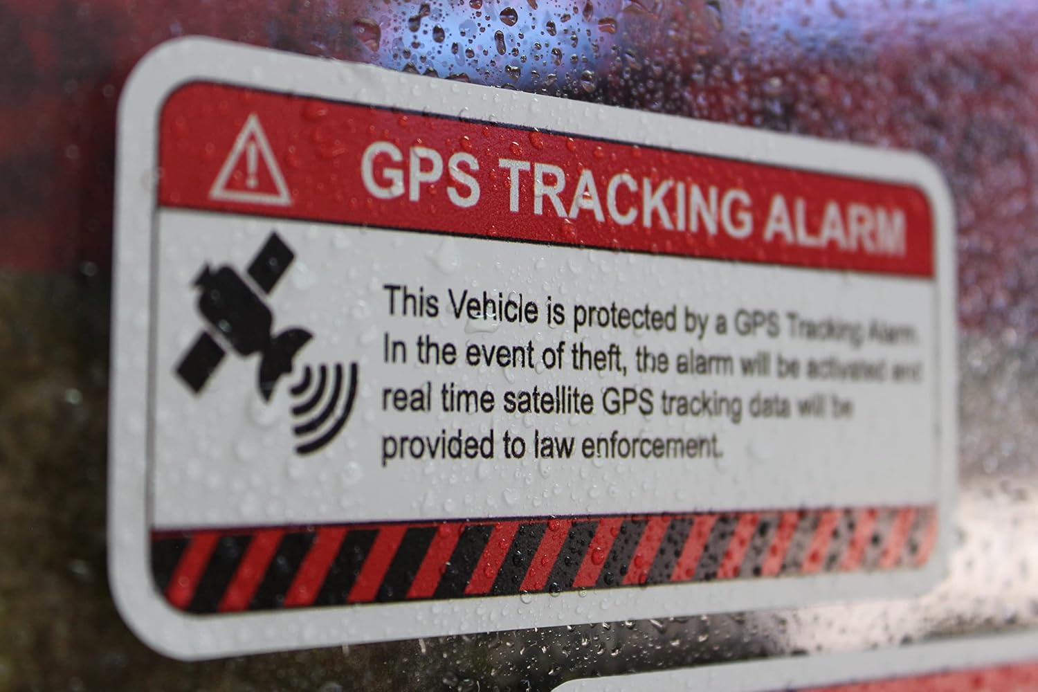 Decals by Haley 2 Pack GPS Stickers Alarm Security Vinyl Warning Tracking Sticker Tracker on 3M Vinyl - Safe for Vehicle Paint - Perfect for Bikes, Equipment, Scooter, Bicycle RFID Micro System