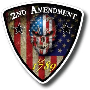 3 Pack of 2nd Amendment Skull 3M Vinyl Decal Sticker Gun Rights American USA Flag with Bubble Free Adhesive - Every Pack Comes with up to 3 Free Decals!