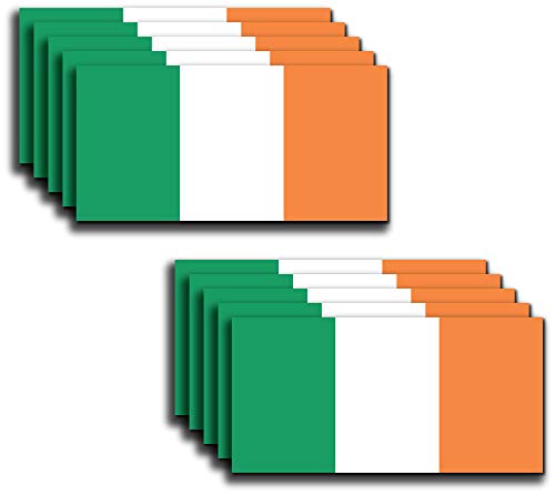 10 Pack of New Irish Flag Vinyl Decal Country Stickers Car Truck 4" x 2"