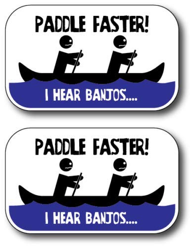 Paddle Faster I Hear Banjos Funny Car Truck Window Vinyl Decal Sticker Kayak