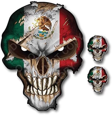 Skull with Reflective Eyes American Flag Vinyl Decal Stickers Car Truck Sniper Marines Army Navy Military Graphic