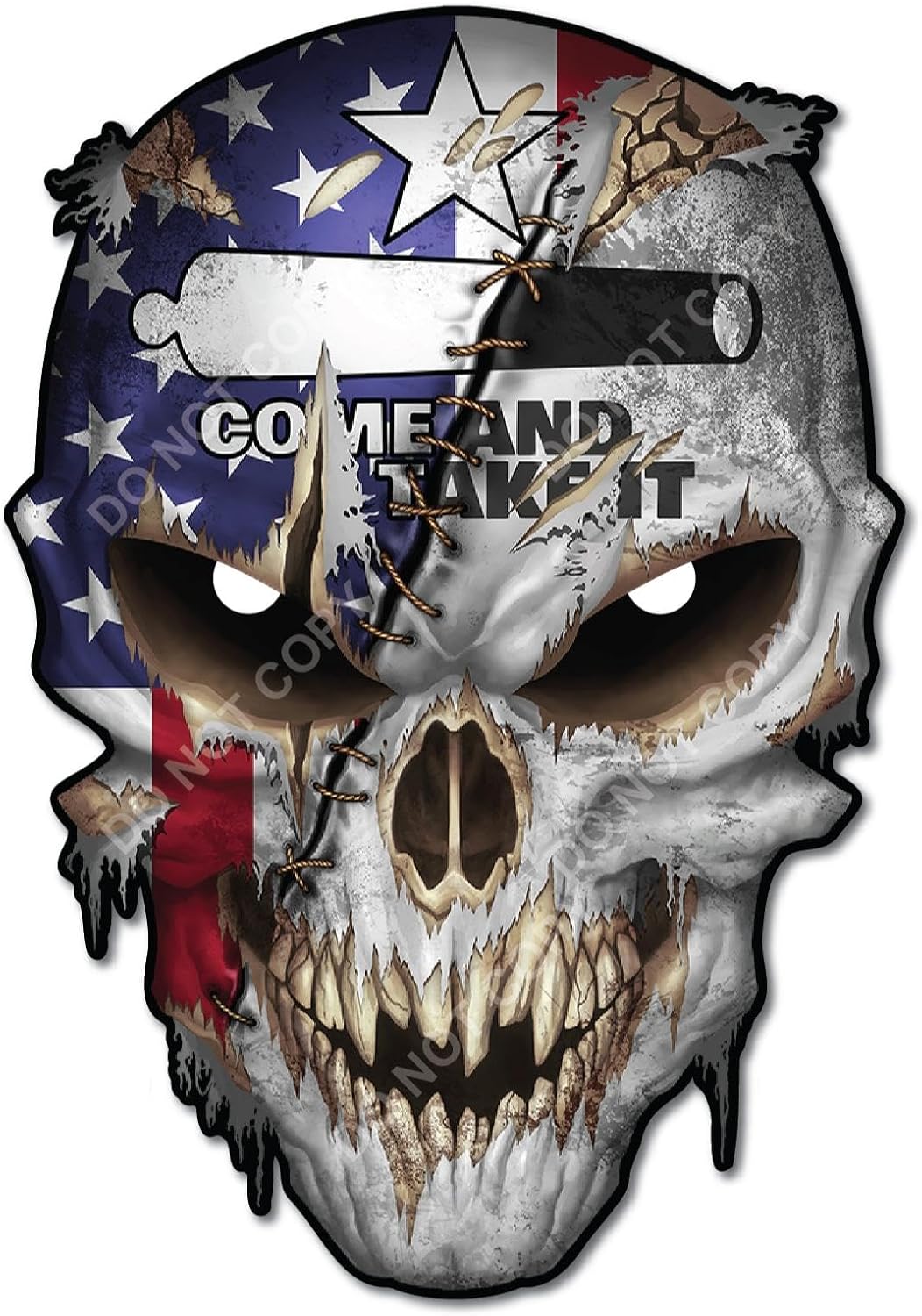 Skull with Reflective Eyes American Flag Vinyl Decal Stickers Car Truck Sniper Marines Army Navy Military Graphic