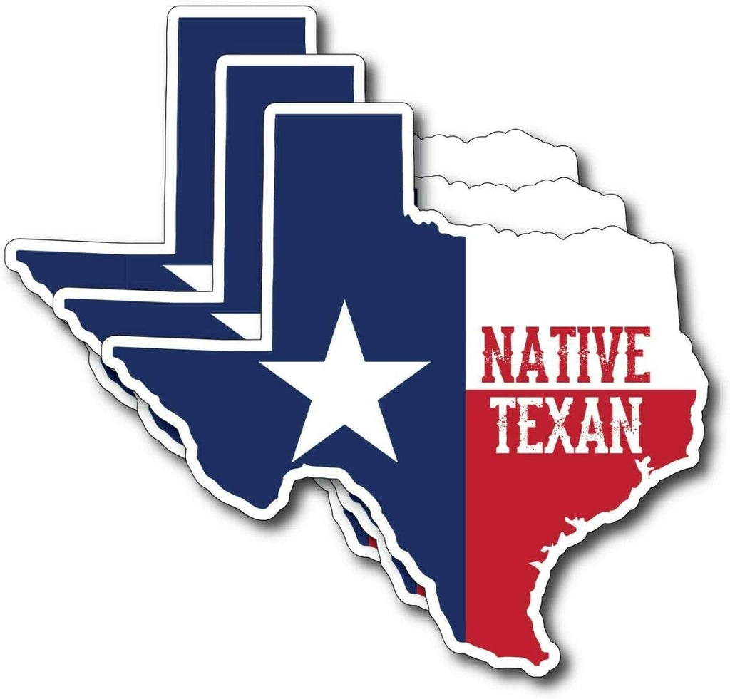 3pk Native Texas Texan State Flag Vinyl Decal Bumper Sticker Truck Car Window 3M