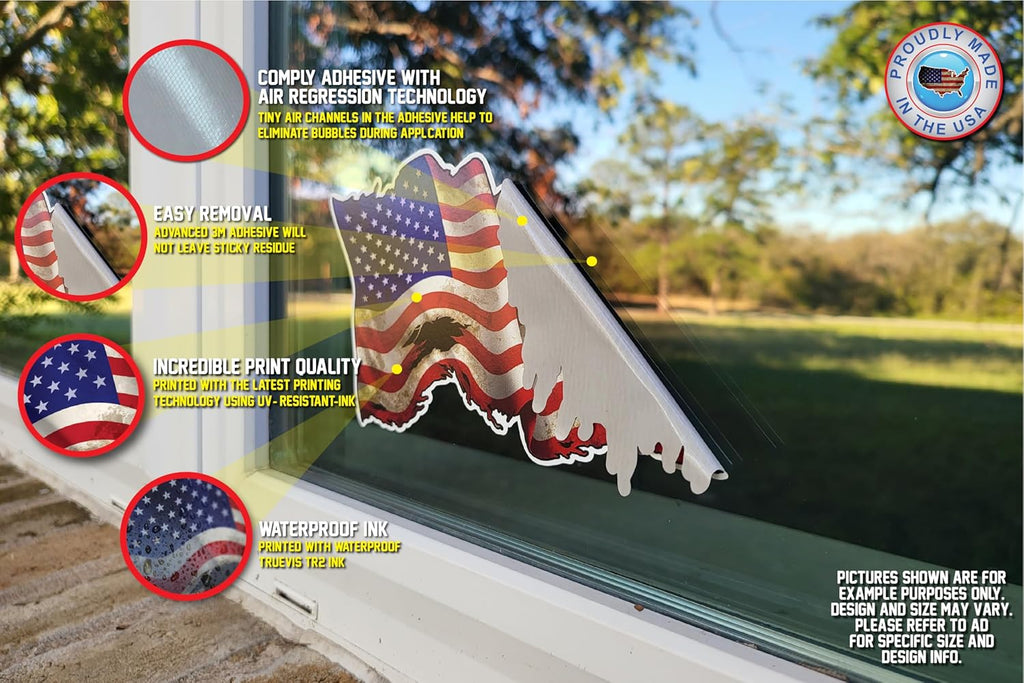 Camouflage USA American Flag Decal Sticker for Cars, Trucks, and Other Vehicles. Durable Vinyl Graphic for Bumpers, Windows, laptops, and toolboxes. Weather-Resistant, Fade-Proof