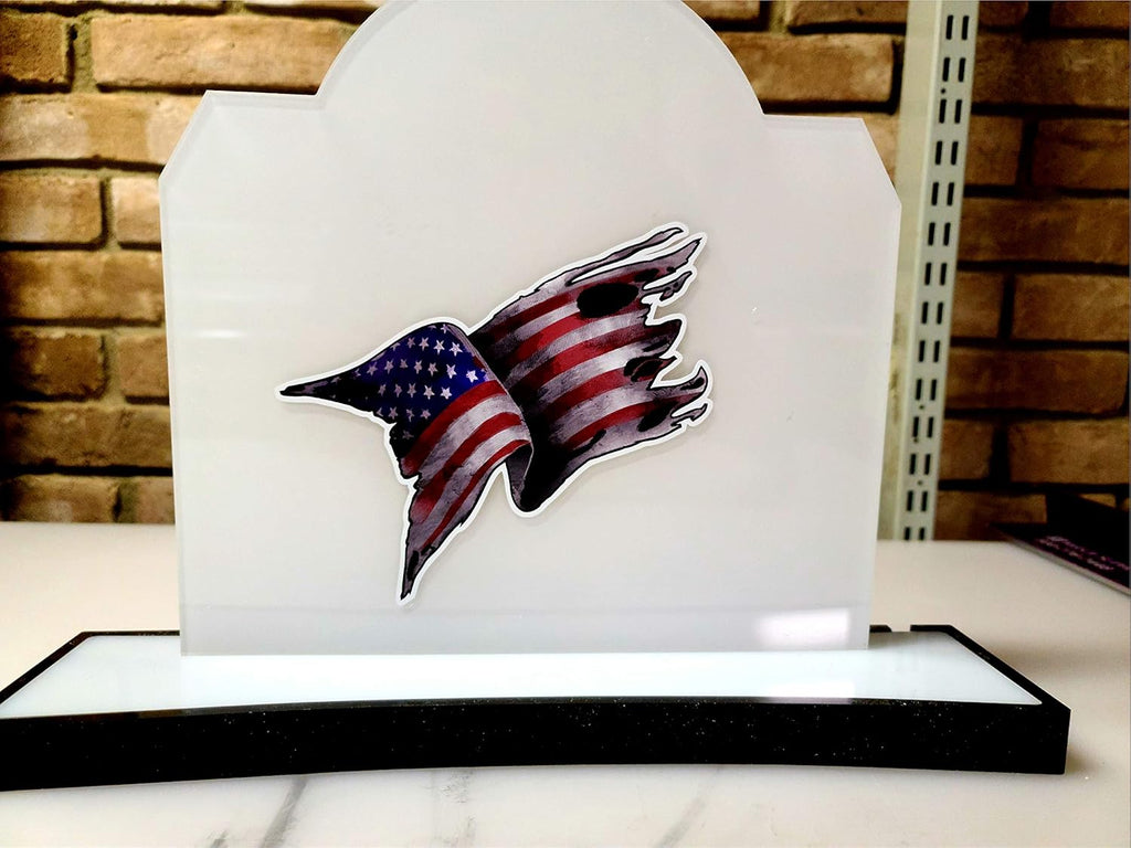New Tattered Waving USA American Flag Vinyl Decal Army Navy Military Country Stickers Car Truck