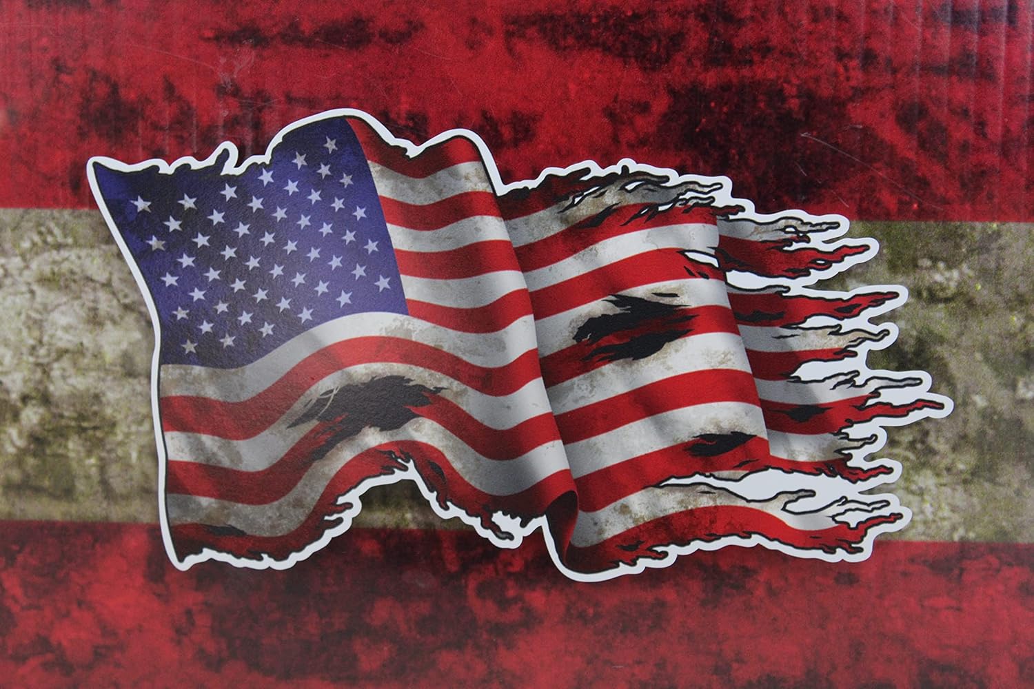 New Tattered Waving USA American Flag Vinyl Decal Army Navy Military Country Stickers Car Truck