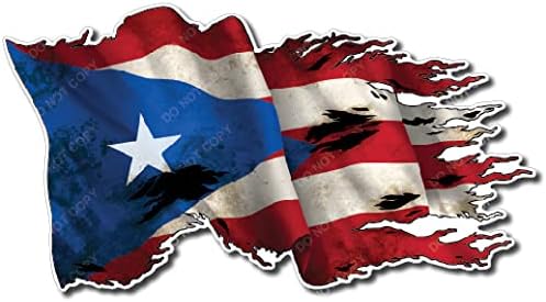 Puerto Rican American USA Decal Sticker America Puerto Rico Country Pride Bumper Window Car Truck Vehicle Reverse Mirrored