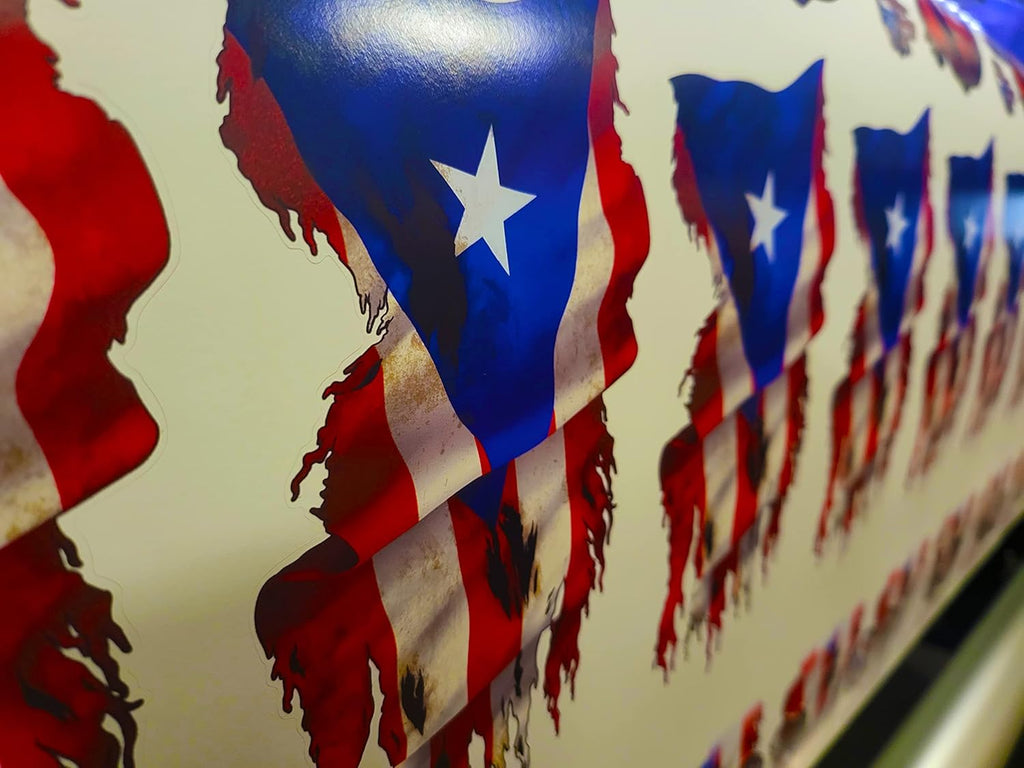 Puerto Rican American USA Decal Sticker America Puerto Rico Country Pride Bumper Window Car Truck Vehicle Reverse Mirrored