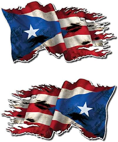 Puerto Rican American USA Decal Sticker America Puerto Rico Country Pride Bumper Window Car Truck Vehicle Reverse Mirrored