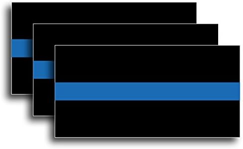 3 Pack of Reflective Thin Blue Line Police Officer BLM Vinyl Decal Sticker Car Truck 4" x 2"