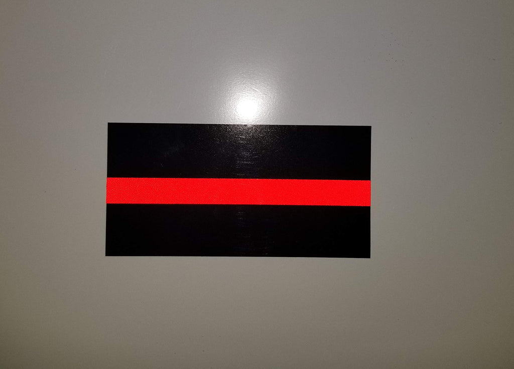 3 Pack of Reflective Thin Red Line Flag Firefighter Fire Department Fire Truck Red Lives Matter Decal Sticker Car Truck RLM