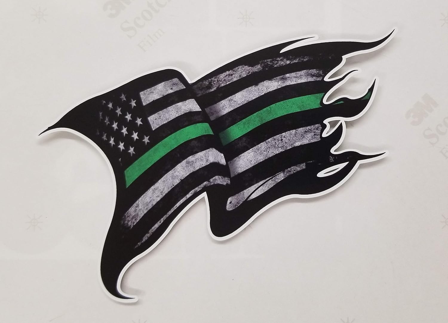 Sticker Pack - Tattered Distressed Thin Green Line Green Lives Matter Flag Military Soldier Army Navy Decal Sticker for Car Truck Auto Glass Safe for Paint - Bubble Free Adhesive